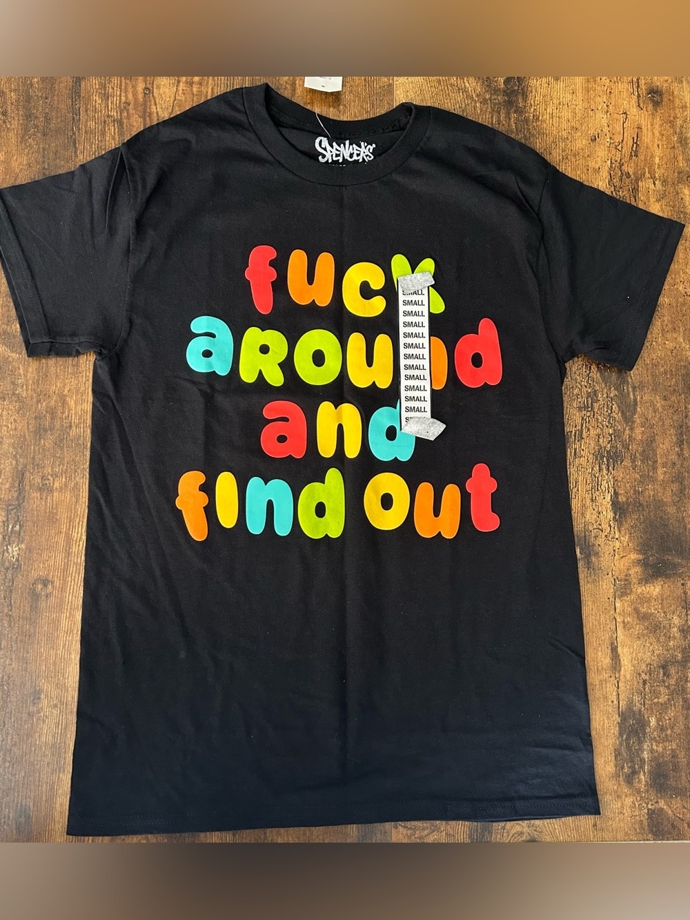 Shenanigans “F..k Around and Find Out” Graphic Tee Black Size Small NWT